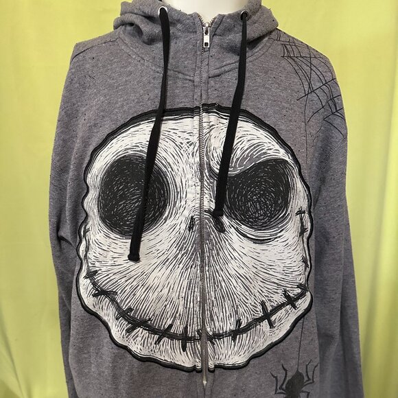 Disney Other - Jack Skellington Disney Store Men's Gray Hoodie Sweater XL